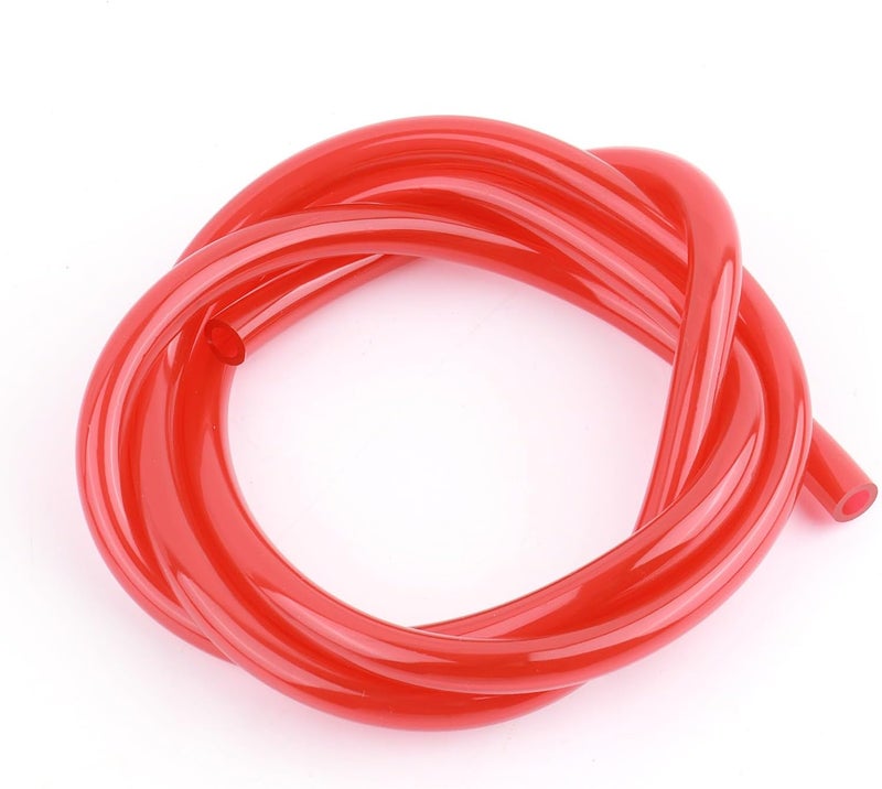 Figpade ID 5mm x OD 8mm Motorcycle Fuel Line Hose,Flexible Fuel Hose with Anti-aging PVC for Fuels Gas Transportation,Professional Gas Line Hoses for Motorcycle Petrol Diesel System (Red) - Image 1